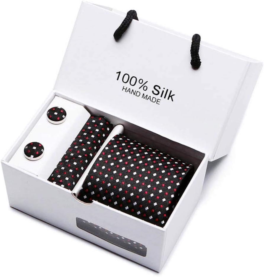 AdronQ Bow Tie Jacquard Woven Silk Tie Tie Set Tie Tie Cufflinks Tie Set Wedding Party Men