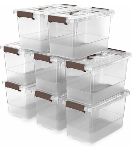 Amazon.com - YYXB 4 Pack-Plastic Storage Bins with Lids and Handle