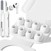 Inesore 4 Pairs Replacement Ear Tips for AirPods Pro 2nd/1st (White) | (2019/2022/2023) with Noise Reduction Hole &amp; Built-in dust Guard Screen,Silicone, with Cleaner Pen,4 Size (XS/S/M/L)
