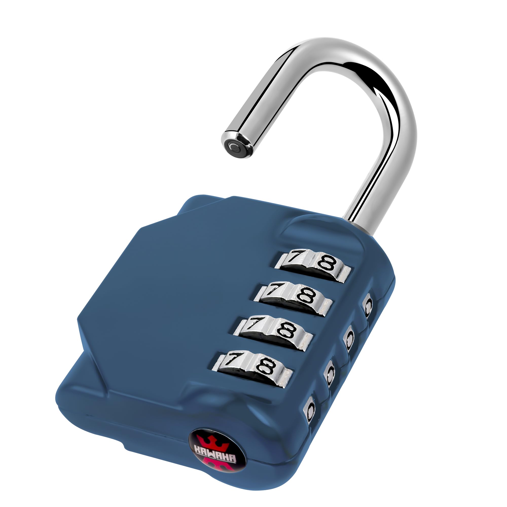 KAWAHA CL11BG Combination Lock, 4 Digit Outdoor Combination Padlock Set Your own Combination for Gym Locker Lock, School, Gates, Doors, Toolbox, Hasps and Storage (Blue-Grey *1)