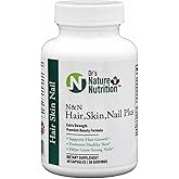 Dr's Nature & Nutrition Hair, Skin & Nail Plus – Biotin 5000mcg, Bamboo Extract, Collagen Support – Extra Strength Beauty Supplement for Men and Women – 60 Capsules
