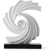XYQXYQ Abstract Art Statue,Modern Gold Minimalist Decoration,Geometric Abstract Sculpture,Decoraciones para Sala Bedroom Office Coffee Tabletop Centerpiece Decoration Resin Collectibles (White)