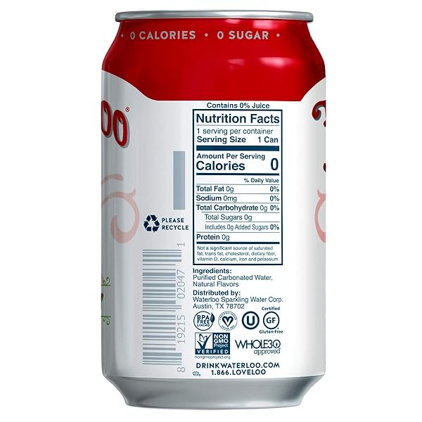 WATERLOO SPARKLING WATER WATERLOO STRAWBERRY SPARKLING WATER, 12 FL OZ