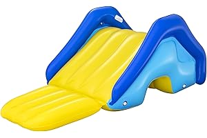 H2O GO Bestway H2OGO! Giant Inflatable Outdoor Swimming Pool Water Slide with Built-In Sprinkler, Large Platform, and 4 Water Chambers for Stability