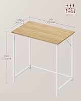 VASAGLE Computer Desk 80x50x76 cm Natural Oak White LWD038W70 view 6