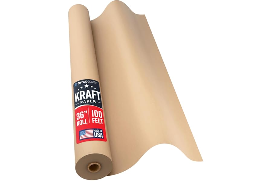 Large Brown Kraft Paper Roll - 36" x 1200" (100 ft) - Made in USA - Ideal for Gift Wrapping, Packing, Moving, Postal, Shippin