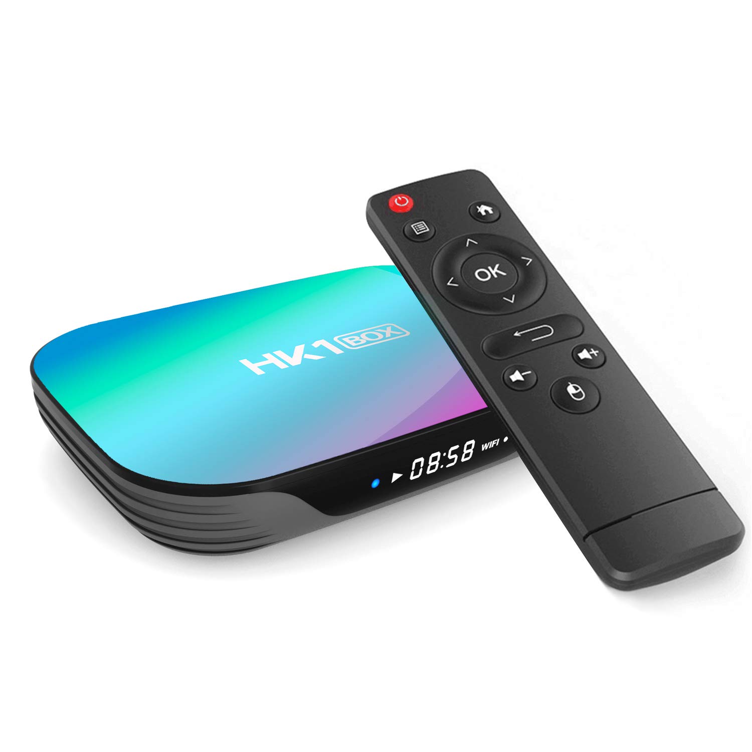 Photo 1 of **HAS SCRATCHES** Xilibod Android 9.0 Smart TV Box HK1box 4GB 32GB Amlogic S905X3 64bit Quad Core Cortex A55 CPU G31 MP2 GPU 2.4G/5G Dual-Band WiFi 1000 DLAN Support BT