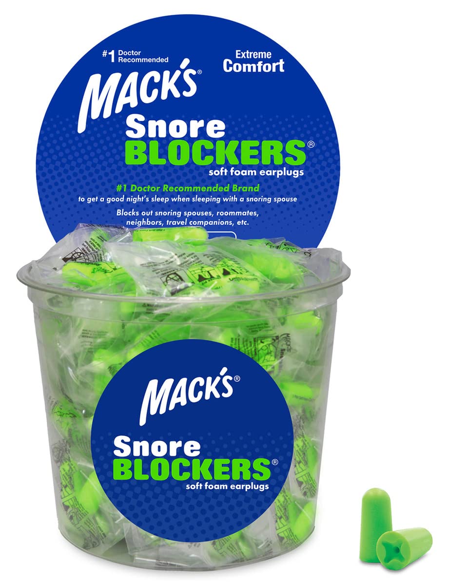 Mack's Snore Blockers Ear Plugs (100 Pair) - Lime Green