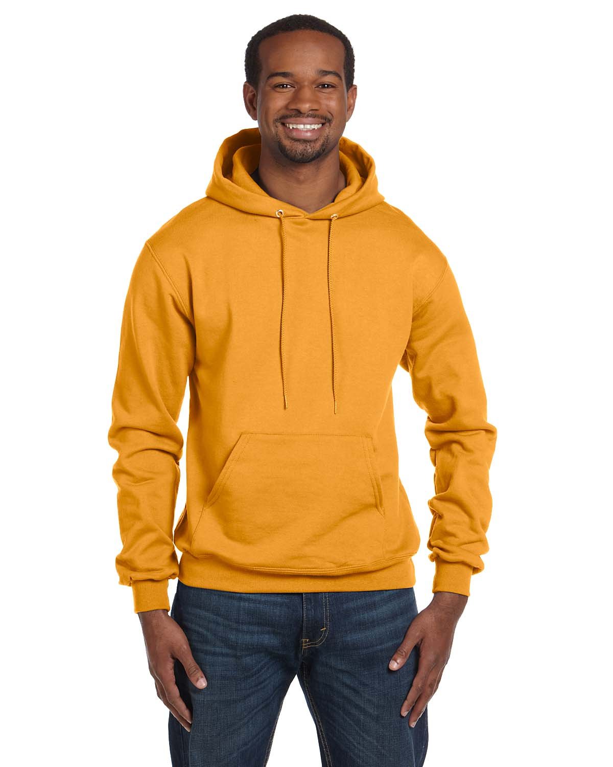 Champion Hooded Sweatshirt, Gold, Medium