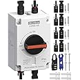 CNLonQcom Solar Disconnect Switch 32 Amp DC1200V Isolator Switch with IP66 Waterproof Enclosure for Rooftop Solar Systems, RVs and Boats