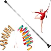 TOXYMHO Kids Baton, 28-Inch Stainless Steel Twirling Baton for 3-15 Years Old Dance Beginners | Includes 1 Gymnastics Wand &amp; 2 Dance Ribbons, Easy-to-Use