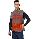 ORORO Men's Lightweight Heated Vest with USB-C Rechargeable Battery, Puffer Classic Heating Vest