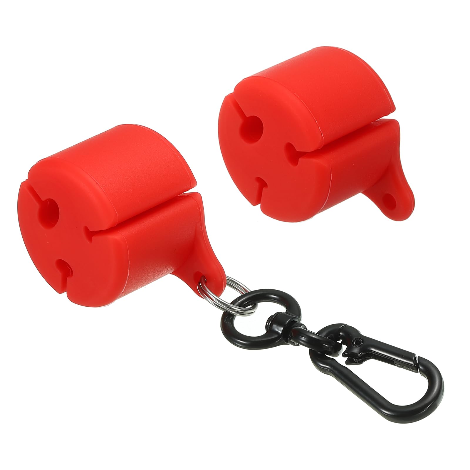 PATIKIL Fishing Rod Fixed Ball, 2 Pack Silicone Fishing Rod Clips Creek Rod Clip Wearable Fishing Pole Holder Storage with 1Pcs Lanyard Buckle for Fly Fishing Rod Accessories, Red
