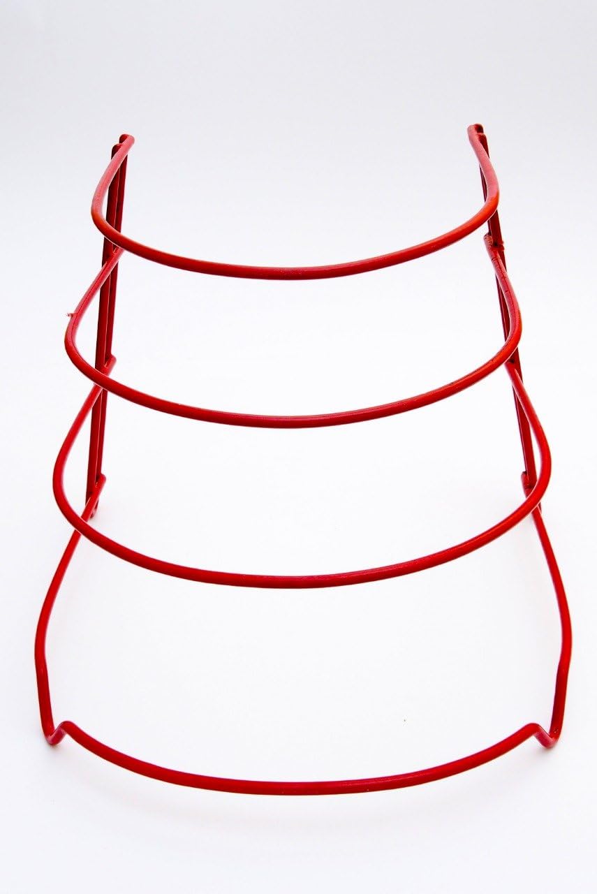 Kitchen Cupboard Frying Pan Rack Shelves Storage Unit Organizer Tray Space Save Plates Rack (Red)