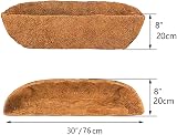 HH-LIFE 2 Pcs Pre-formed Molded Coco Liners 30 Inch Wall Trough Window Box Liner view 2