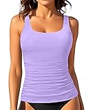 Aqua Eve Tankini Tops for Women Swimwear Top Only