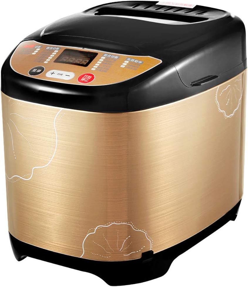Multifunctiona Bread Maker, Home Kitchen Breakfast Machine Bread Machine with Automatic Insulation Power-Off Removable Cover And Timer Toaster