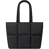 Comfyable Work Tote Bag for Women, Puffer Purse with Laptop Compartment, Large Shoulder Bag for Travel, 15 16 Inch