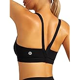 RUNNING GIRL Sports Bras for Women, Medium Support Molded Cup Sports Bras with Sewn in Pads Strappy Workout Yoga Bra