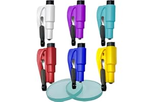 Wozugoy Family Pack of 6, Window Breaker Seatbelt Cutter - Car Emergency Escape Tool, 2-in-1 Seat belt Cutter and Window Breaker, Applicable to 96% Cars, Car Accessories 6 Colors