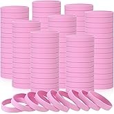 Liliful 100 Pcs Silicone Rubber Wristbands Rubber Wristband Bracelet Bands for Silicone Wristbands for Women Men(Pink)