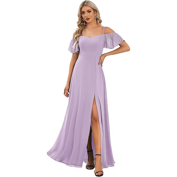 ever pretty purple bridesmaid dresses Ever-Pretty Deep V-Neck A-line Irregular Embroidered Lace Dress