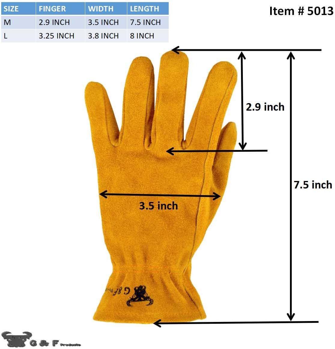 G & F 5013M JustForKids Kids Genuine Leather Work Gloves, Kids Garden Gloves, 4-6 Years Old - Child S Gardening Gloves - 