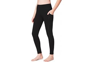HOFISH Girls' Athletic Leggings with Pockets, Kids Dance Running Yoga Pants, Workout Active Dance Tights for Girls