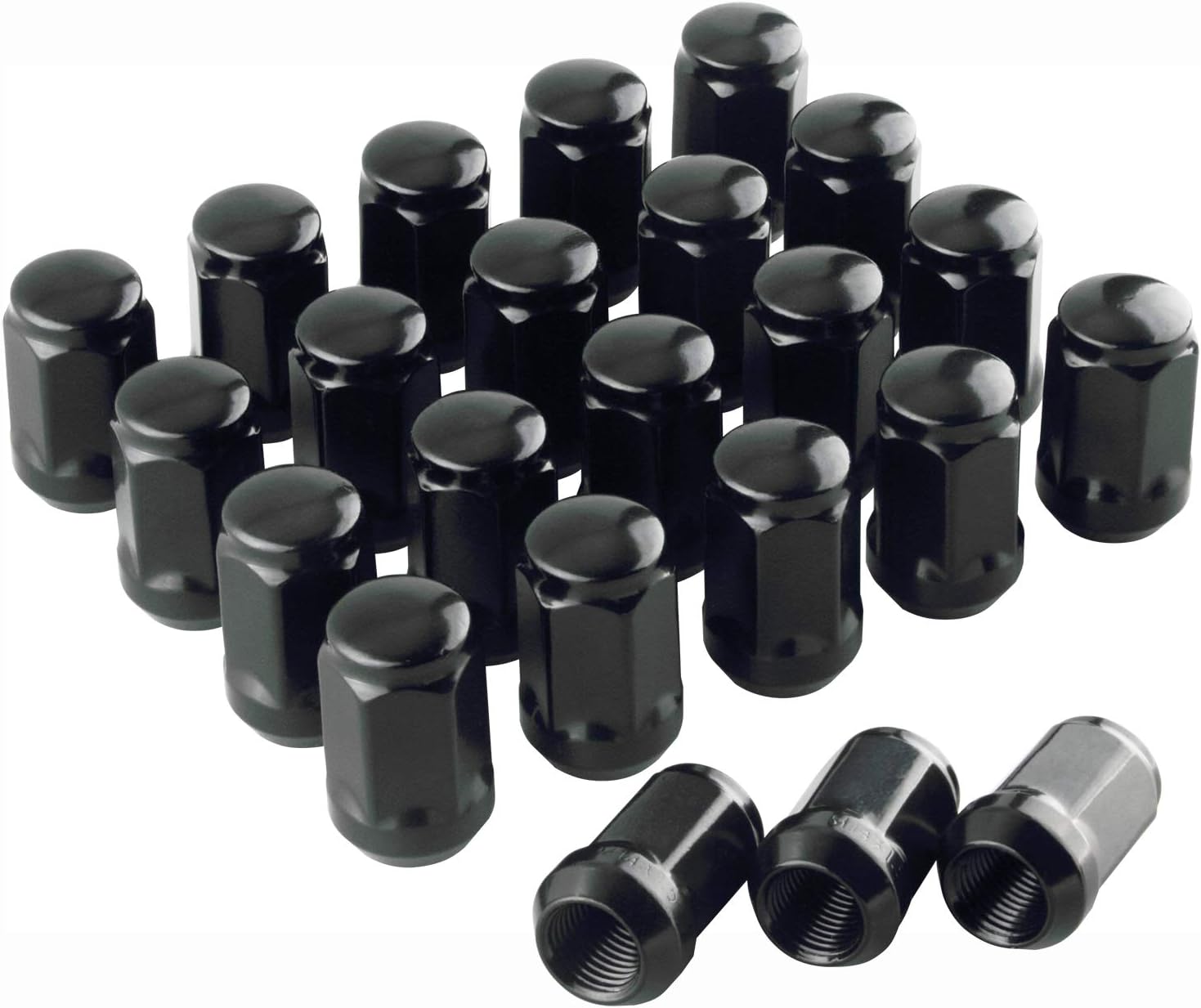 GDSMOTU 23PC Black Wheel Lug Nuts 1/2"-20 Threads 1.4" Tall for Jeep Grand Cherokee JK Wrangler Liberty Ford Ranger Mustang Explorer Dodge Dakota Durango