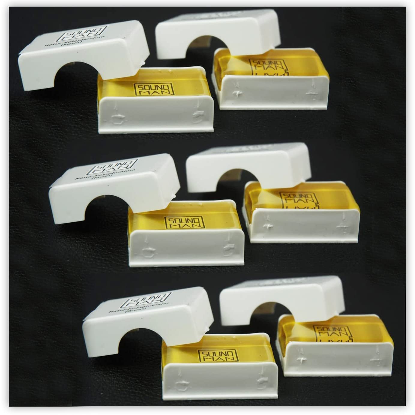 6 x Rosin Soundman® for Violin, Viola, Cello, Double Bass - Resin Colophony (6 x Size"S")