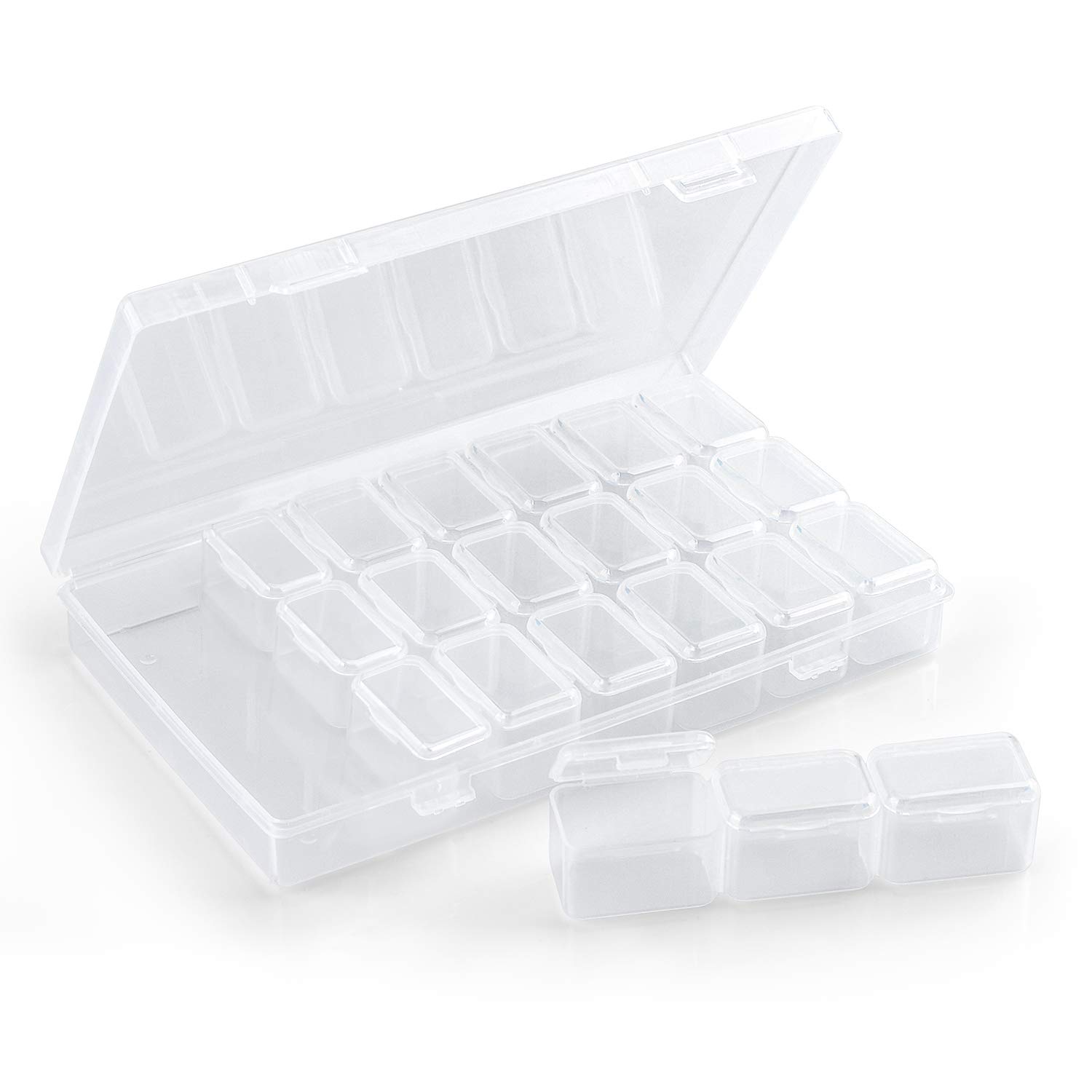 Acrylic Nails Tip Storage Box, Cosics 21Grid Empty Nail