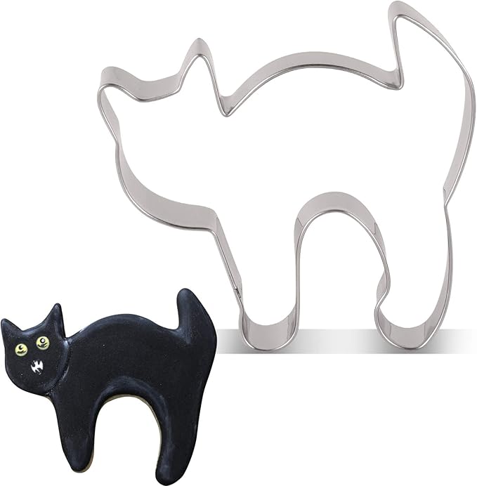 LILIAO Frightened Cat Cookie Cutter for Halloween 3.2 x 2