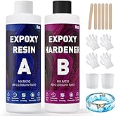 GRLELOU 16 OZ Epoxy Resin, Clear Epoxy Kit 1:1 Mix (8oz×2), Self Leveling, Anti-Yellowing, High Gloss, Fast Cure, Art Resin f