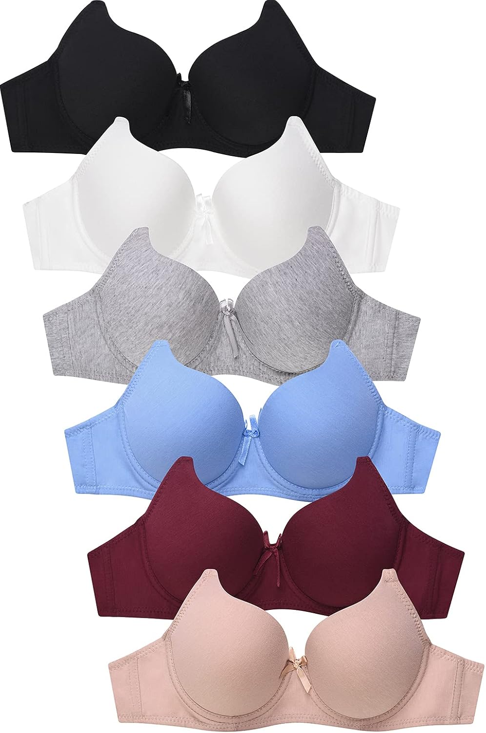 Women's Premium Plain Cotton Bra (6 Pack) Amazon.co.uk Clothing