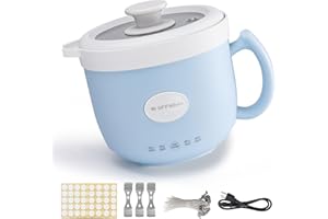 OFFNOVA Wax Melter 1.2L, 35OZ Candle Making Kit with Pouring Spout Suitable for Candle DIY Hobbyist Wax Warmer, Easy to Clean, Gift for Woman Man, Blue (Candle Melting Pot Kit)