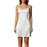 Luna & Sun Women Satin Nightgown V Neck Sleepwear Dress Slip Chemise
