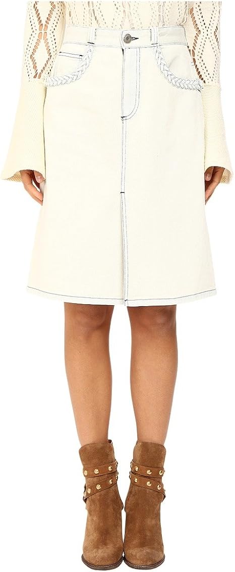 see by chloe braided denim skirt