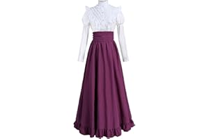 FCCAM FCCAM FCCAM Victorian Dress for Women 1800s Classic 2-Piece Renaissance Dress Costume