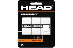 Head Xtreme Soft Racquet Overgrip Tennis Racket Grip Tape 3 Pack White, White, Pack US