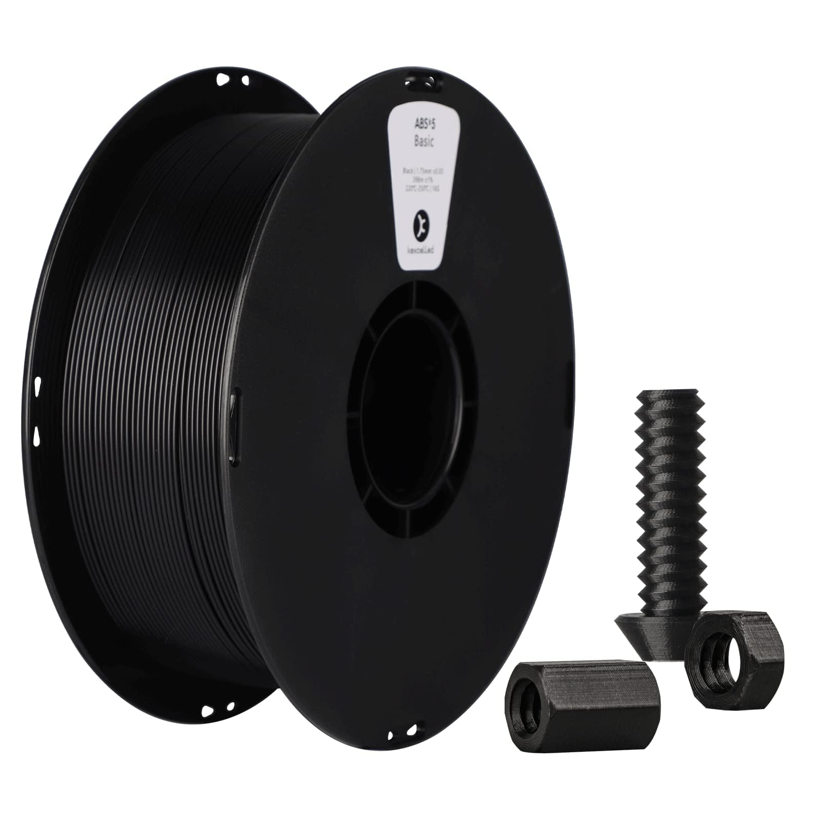 kexcelled ABS Black Filament 1.75mm 3D Printer Material, Heat Resistance +/- 0.03 mm, 1kg Spool (2.2 lbs) Roll, for FDM Printer