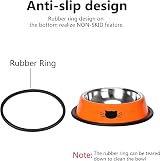 Ctop 2 Piece Non-Slip Stainless Cat Bowl Set 400 ml Gray Orange view 4