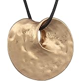 JAOYU Bohemian Necklaces for Women Leather Necklace Wood Pendant Choker Long Brown Necklace Chunky Circle Boho Hippie Jewelry