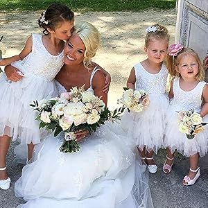 Topmaker Backless A-Line Flower Girl Dress With Headband - Ivory, White, Or Blush Pink - View #9