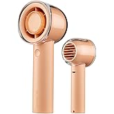 Bluefeel Portable Handheld Turbo Fan, 5-Speed Mini Personal Fan with Adjustable Turbo Mode, 16H Max Cooling Time, and 3000mAh USB Rechargeable Battery for Travel/Outdoor/Home/Office (Peach Pink)