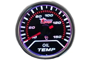 Etopars Car Motor Universal Smoke Tint Len 2" 52mm Oil Temp Temperature Indicator Gauge Meter