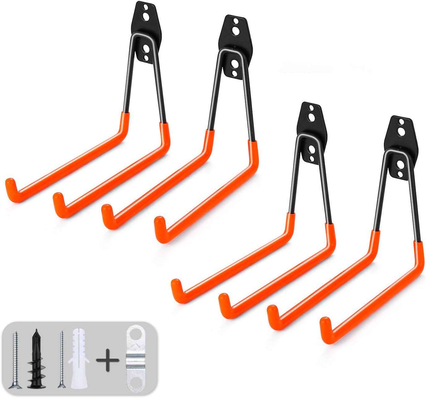 ONEPENG 4 Pack Garage Storage Utility Hooks,Wall Mount&Heavy Duty Garage Hanger & Organizer for Home Garage Storage Organizer Garden Tools