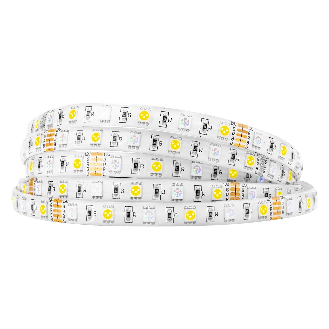 BTF-LIGHTING 5050 RGBW RGB+Warm White(2700K-3000K) 150RGB+150White LED 5m 16.4ft 60LEDs/m Multi-Colored LED Tape Lights IP65 Silicone Coating Waterproof White PCB DC12V for Bedroom Kitchen Decoration
