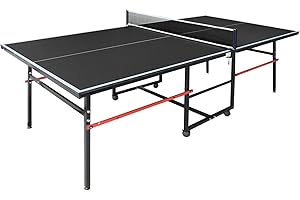 GENERIC Professional Ping Pong Table Foldable & Portable 8/9FT Table Tennis Table Set for Indoor & Outdoor Games with Net & Post, 2 Table Tennis Paddles and 3 Balls