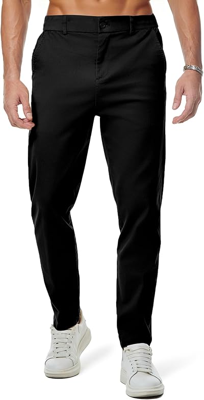 JMIERR Baumwolle Chino Hosen Herren Stretch Cargohose Hose Männer Business Freizeit Hosen Elastische Taille mit Taschen