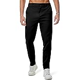 JMIERR Men's Chino Pants Casual Elastic Waist Tapered Golf Trousers